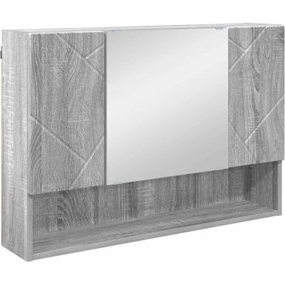vidaXL Szafka z lustrem do łazienki Szary dąb sonoma 80 x 17 x 55 cm vidaXL Szafka z lustrem do łazienki Szary dąb sonoma 80 x 17 x 55 cm