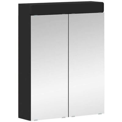 vidaXL Szafka z lustrem do łazienki TULUM Czarny 60 x 16,5 x 78 cm vidaXL Szafka z lustrem do łazienki TULUM Czarny 60 x 16,5 x 78 cm