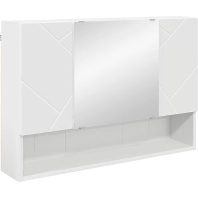 vidaXL Szafka z lustrem do łazienki z drzwiami Biały 80 x 17 x 55 cm vidaXL Szafka z lustrem do łazienki z drzwiami Biały 80 x 17 x 55 cm