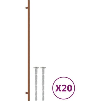 vidaXL Uchwyty do szafek 20 szt. Brąz 480 mm Stal nierdzewna vidaXL Uchwyty do szafek 20 szt. Brąz 480 mm Stal nierdzewna