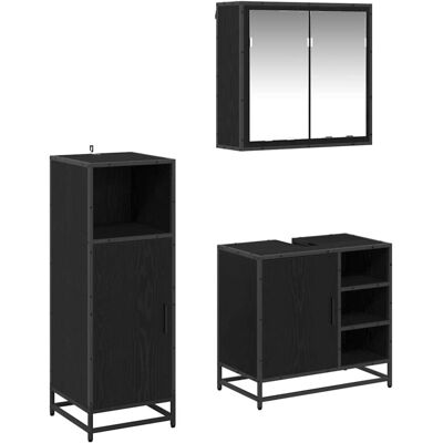 vidaXL Zestaw mebli łazienkowych 3 pcs Czarny dąb 65 x 33 x 60 cm vidaXL Zestaw mebli łazienkowych 3 pcs Czarny dąb 65 x 33 x 60 cm