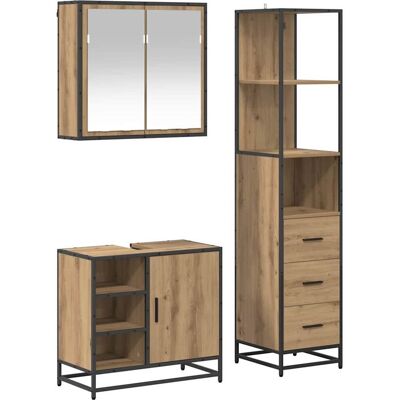 Vidaxl Zestaw Mebli Łazienkowych 3 Pcs Dąb Artisan 65 X 33 X 60 Cm Vidaxl Zestaw Mebli Łazienkowych 3 Pcs Dąb Artisan 65 X 33 X 60 Cm