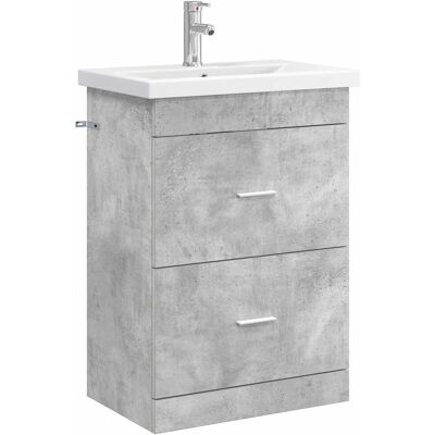 vidaXL Zestaw mebli łazienkowych Betonowy szary 61 x 40 x 84,5 cm vidaXL Zestaw mebli łazienkowych Betonowy szary 61 x 40 x 84,5 cm