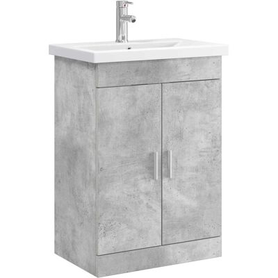 Vidaxl Zestaw Mebli Łazienkowych Betonowy Szary 61 X 40 X 84,5 Cm Vidaxl Zestaw Mebli Łazienkowych Betonowy Szary 61 X 40 X 84,5 Cm