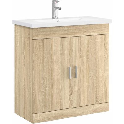 vidaXL Zestaw mebli łazienkowych dąb Sonoma 81 x 40 x 84,5 cm vidaXL Zestaw mebli łazienkowych dąb Sonoma 81 x 40 x 84,5 cm
