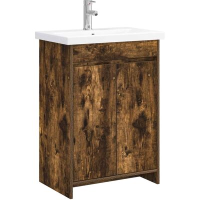 vidaXL Zestaw mebli łazienkowych Dąb wędzony 81 x 40 x 84,5 cm vidaXL Zestaw mebli łazienkowych Dąb wędzony 81 x 40 x 84,5 cm