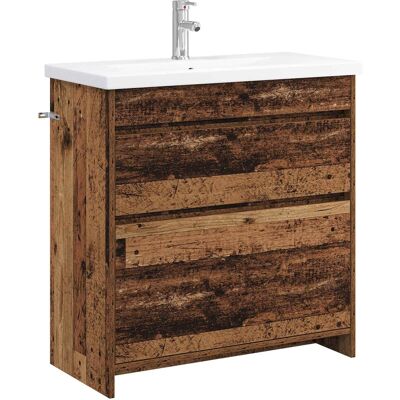 Vidaxl Zestaw Mebli Łazienkowych Stare Drewno 81 X 40 X 84,5 Cm Vidaxl Zestaw Mebli Łazienkowych Stare Drewno 81 X 40 X 84,5 Cm