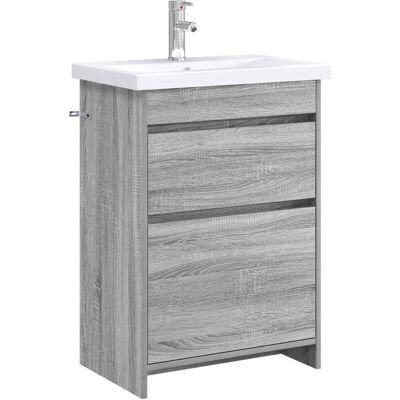 Vidaxl Zestaw Mebli Łazienkowych Szary Sonoma 61 X 40 X 84,5 Cm Vidaxl Zestaw Mebli Łazienkowych Szary Sonoma 61 X 40 X 84,5 Cm