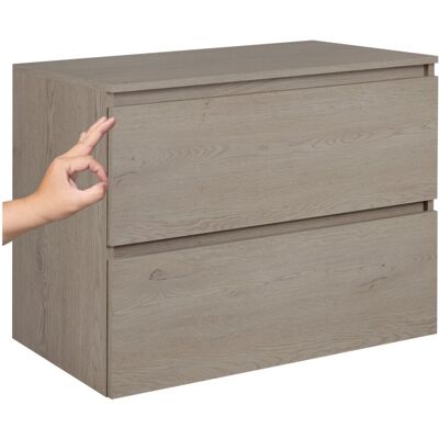 Inny producent Wisząca Szafka Łazienkowa z Blatem 80 cm pod Umywalkę Nowoczesna Ciemny Dąb SIMPLE Inny producent Wisząca Szafka Łazienkowa z Blatem 80 cm pod Umywalkę Nowoczesna Ciemny Dąb SIMPLE