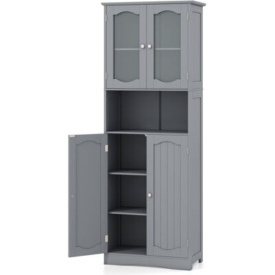 COSTWAY Wysoka Szafka Wolnostojąca Kredens Szafka Łazienkowa 164 Cm COSTWAY Wysoka Szafka Wolnostojąca Kredens Szafka Łazienkowa 164 Cm