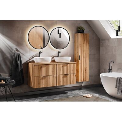 Comad Zestaw 120 cm Podwójna Szafka ADEL OAK z umywalkami SMILE Comad Zestaw 120 cm Podwójna Szafka ADEL OAK z umywalkami SMILE