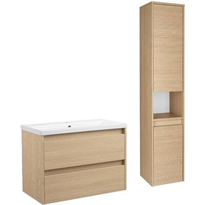 Astor Zestaw do Łazienki 80cm Szafka z Umywalką Słupek Ryflowane Fronty Aria Astor Zestaw do Łazienki 80cm Szafka z Umywalką Słupek Ryflowane Fronty Aria