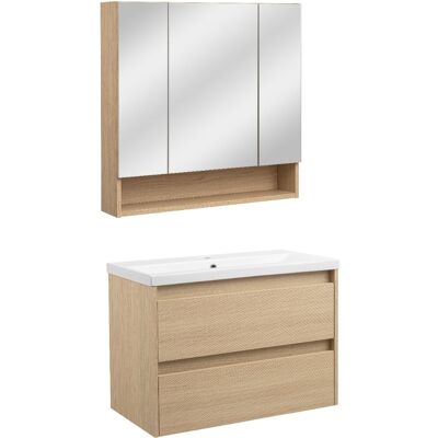 Astor Zestaw do Łazienki 80cm Szafka z Umywalką Szafka z Lustrem Ryflowane Fronty Aria Astor Zestaw do Łazienki 80cm Szafka z Umywalką Szafka z Lustrem Ryflowane Fronty Aria