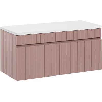 Comad Zestaw Łazienkowy 100Cm Szafka Antyczny Róż Z Białym Blatem Do Łazienki Comad Zestaw Łazienkowy 100Cm Szafka Antyczny Róż Z Białym Blatem Do Łazienki
