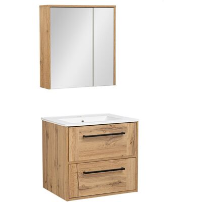 Astor Zestaw Łazienkowy 60cm Vivien Dąb Wotan Szafka z Lustrem Astor Zestaw Łazienkowy 60cm Vivien Dąb Wotan Szafka z Lustrem