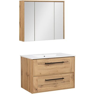 Astor Zestaw Łazienkowy 80cm Vivien Dąb Wotan Szafka z Lustrem Astor Zestaw Łazienkowy 80cm Vivien Dąb Wotan Szafka z Lustrem