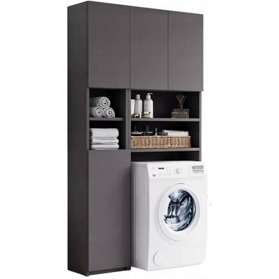 Trend Home Zestaw Łazienkowy Regał Szafka Bezuchwytowa 190 CM Antracyt Push To Open Trend Home Zestaw Łazienkowy Regał Szafka Bezuchwytowa 190 CM Antracyt Push To Open