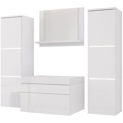 3xE Living Zestaw mebli do łazienki : Biały Matowy / Biały Błyszczący, 120 x 110 cm 3xE Living Zestaw mebli do łazienki : Biały Matowy / Biały Błyszczący, 120 x 110 cm