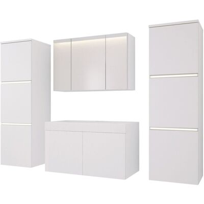 3xE Living Zestaw mebli do łazienki, Biały Matowy / Biały Matowy, 160 x 130 cm 3xE Living Zestaw mebli do łazienki, Biały Matowy / Biały Matowy, 160 x 130 cm