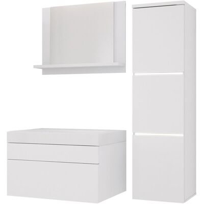 3xE Living Zestaw mebli do łazienki, Biały Matowy/Biały Matowy, 90 x 110 cm 3xE Living Zestaw mebli do łazienki, Biały Matowy/Biały Matowy, 90 x 110 cm