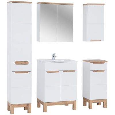 Comad Zestaw Meblowy 60Cm Z Umywalką Szafką Wysoką I Szafką Z Lustrem Premium Comad Zestaw Meblowy 60Cm Z Umywalką Szafką Wysoką I Szafką Z Lustrem Premium