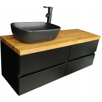 MEBLICO ZESTAW POD UMYWALKĘ 120 CM LAKIER CZARNY MAT + BLAT LITY DĄB MEBLICO ZESTAW POD UMYWALKĘ 120 CM LAKIER CZARNY MAT + BLAT LITY DĄB