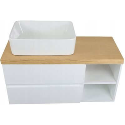 MEBLICO ZESTAW POD UMYWALKĘ MDF Z DREWNIANYM BLATEM 80 CM MEBLICO ZESTAW POD UMYWALKĘ MDF Z DREWNIANYM BLATEM 80 CM