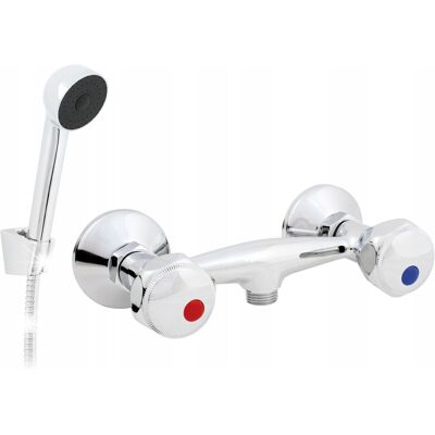 Bateria Natryskowa Ścienna Chrom Z Wężem 150 Cm Rączka Natryskowa Hydroland Bateria Natryskowa Ścienna Chrom Z Wężem 150 Cm Rączka Natryskowa Hydroland