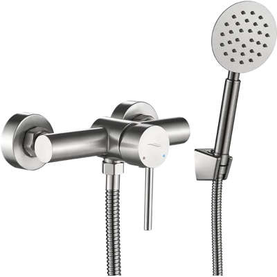 KUCHINOX Bateria Natryskowa Ścienna Z Zestawem Natryskowym Srebrna Noia Bnk_241d KUCHINOX Bateria Natryskowa Ścienna Z Zestawem Natryskowym Srebrna Noia Bnk_241d