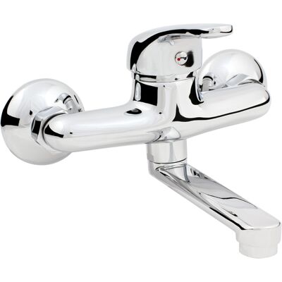 Bateria Umywalkowa Ścienna Hydroland Joker Srebrny B292 Bateria Umywalkowa Ścienna Hydroland Joker Srebrny B292