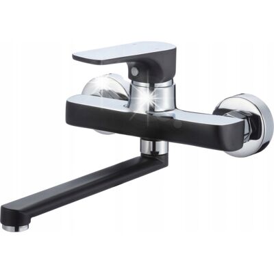 Hydroland Bateria Umywalkowa Ścienna Senja Czarny Chrom Hydroland Bateria Umywalkowa Ścienna Senja Czarny Chrom