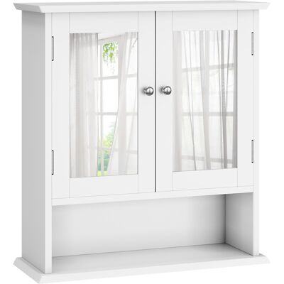 Inny producent Biała Szafka Ścienna Z Lustrem Mdf 50x20x60 Cm Inny producent Biała Szafka Ścienna Z Lustrem Mdf 50x20x60 Cm