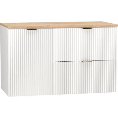Inny producent Biały Zestaw do Łazienki 100cm Szafka pod Umywalkę Blat Szafka z Koszem Ryflowane Fronty Inny producent Biały Zestaw do Łazienki 100cm Szafka pod Umywalkę Blat Szafka z Koszem Ryflowane Fronty