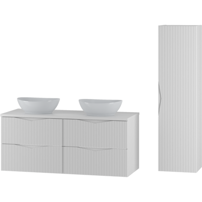 Inny producent Biały Zestaw Do Łazienki 120cm Szafka Blat Umywalka Słupek Ryflowane Fronty Cleo Inny producent Biały Zestaw Do Łazienki 120cm Szafka Blat Umywalka Słupek Ryflowane Fronty Cleo