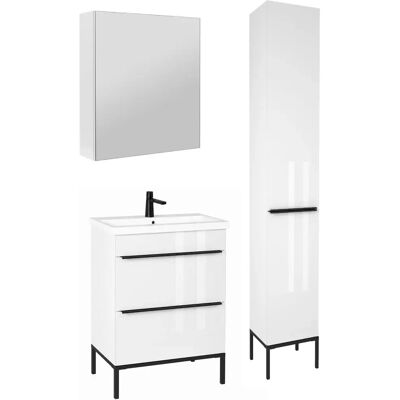 Astor Biały Zestaw Do Łazienki 60cm Szafka Z Umywalką 2 Szuflady Słupek Szafka Z Lustrem Alba Astor Biały Zestaw Do Łazienki 60cm Szafka Z Umywalką 2 Szuflady Słupek Szafka Z Lustrem Alba