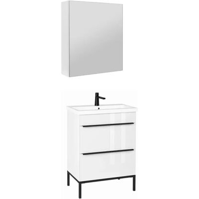 Astor Biały Zestaw Do Łazienki 60cm Szafka Z Umywalką 2 Szuflady Szafka Z Lustrem Alba Astor Biały Zestaw Do Łazienki 60cm Szafka Z Umywalką 2 Szuflady Szafka Z Lustrem Alba