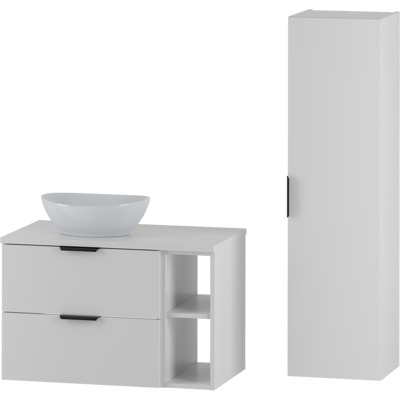 Inny producent Biały Zestaw Do Łazienki 80cm Szafka Regał Blat Umywalka Słupek Pile Inny producent Biały Zestaw Do Łazienki 80cm Szafka Regał Blat Umywalka Słupek Pile