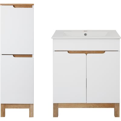 Astor Biały Zestaw Mebli Łazienkowych 60cm Szafka z Umywalką Półsłupek Spek Astor Biały Zestaw Mebli Łazienkowych 60cm Szafka z Umywalką Półsłupek Spek