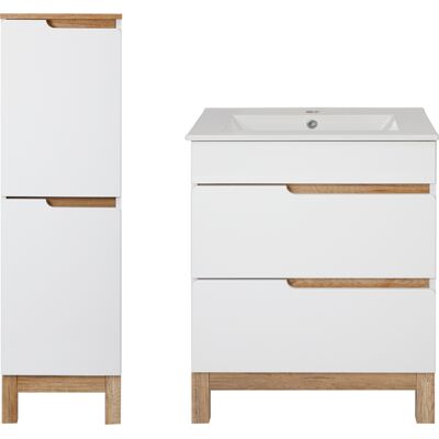 Astor Biały Zestaw Mebli Łazienkowych 60cm Szafka z Umywalką Półsłupek Spek Astor Biały Zestaw Mebli Łazienkowych 60cm Szafka z Umywalką Półsłupek Spek