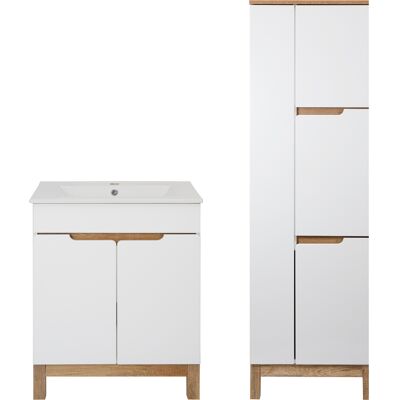 Astor Biały Zestaw Mebli Łazienkowych 60cm Szafka z Umywalką Słupek na Mopa Spek Astor Biały Zestaw Mebli Łazienkowych 60cm Szafka z Umywalką Słupek na Mopa Spek