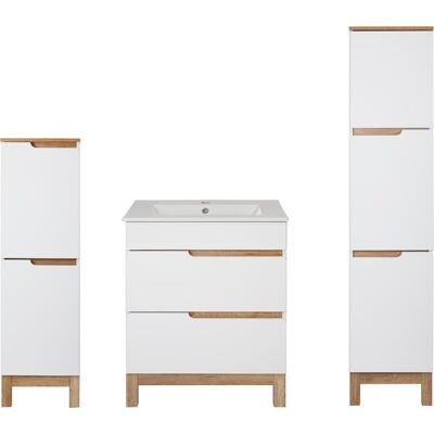 Astor Biały Zestaw Mebli Łazienkowych 60cm Szafka z Umywalką Słupek Półsłupek Spek Astor Biały Zestaw Mebli Łazienkowych 60cm Szafka z Umywalką Słupek Półsłupek Spek