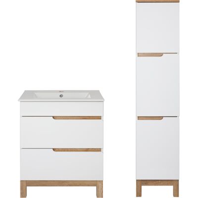 Astor Biały Zestaw Mebli Łazienkowych 60cm Szafka z Umywalką Słupek Spek Astor Biały Zestaw Mebli Łazienkowych 60cm Szafka z Umywalką Słupek Spek
