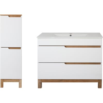Astor Biały Zestaw Mebli Łazienkowych 80cm Szafka z Umywalką Półsłupek Spek Astor Biały Zestaw Mebli Łazienkowych 80cm Szafka z Umywalką Półsłupek Spek