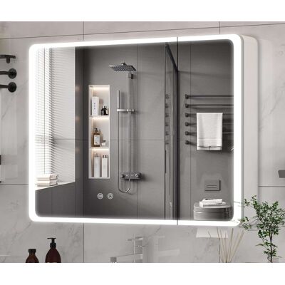 Inny producent Buildonely Łazienkowa szafka z lustrem z oświetleniem, 80 x 70 cm Inny producent Buildonely Łazienkowa szafka z lustrem z oświetleniem, 80 x 70 cm