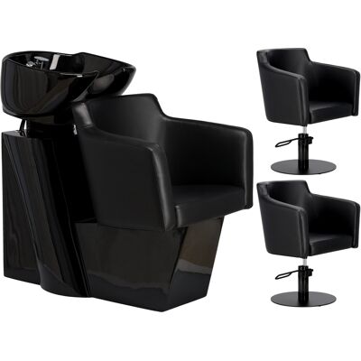 ENZO Cuba Zestaw Czarny Myjnia Fryzjerska I 2x Fotel Fryzjerski Hydrauliczny Obrotowy Do Salonu Fryzjerskiego Myjka Ruchoma Misa Ceramiczna Armatura Bate.. ENZO Cuba Zestaw Czarny Myjnia Fryzjerska I 2x Fotel Fryzjerski Hydrauliczny Obrotowy Do Salonu Fryzjerskiego Myjka Ruchoma Misa Ceramiczna Armatura Bate..