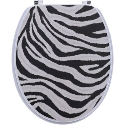 TENDANCE Deska Sedesowa Nubia Zebra Mdf Czarno-Biała Z Metalowymi Zawiasami 46 X 37,5 Cm TENDANCE Deska Sedesowa Nubia Zebra Mdf Czarno-Biała Z Metalowymi Zawiasami 46 X 37,5 Cm