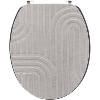 TENDANCE Deska Sedesowa Riva Beżowa Mdf Z Geometrycznym Wzorem 37,5 X 46 Cm Ze Stalowymi Zawiasami TENDANCE Deska Sedesowa Riva Beżowa Mdf Z Geometrycznym Wzorem 37,5 X 46 Cm Ze Stalowymi Zawiasami