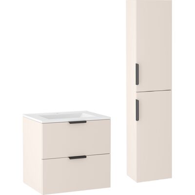 Jarstol Kaszmirowy Zestaw Do Łazienki 60cm Szafka Z Umywalką I Szafką Wysoką Luna Jarstol Kaszmirowy Zestaw Do Łazienki 60cm Szafka Z Umywalką I Szafką Wysoką Luna