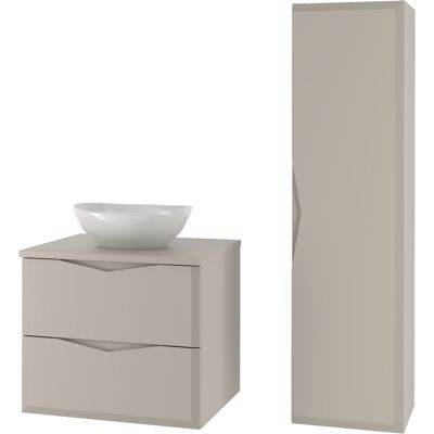 Inny producent Kaszmirowy Zestaw Łazienkowy 60cm Szafka z Blatem Umywalka Słupek Delica Inny producent Kaszmirowy Zestaw Łazienkowy 60cm Szafka z Blatem Umywalka Słupek Delica