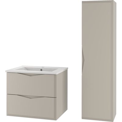 Inny producent Kaszmirowy Zestaw Łazienkowy 60cm Szafka z Umywalką Słupek Delica Inny producent Kaszmirowy Zestaw Łazienkowy 60cm Szafka z Umywalką Słupek Delica